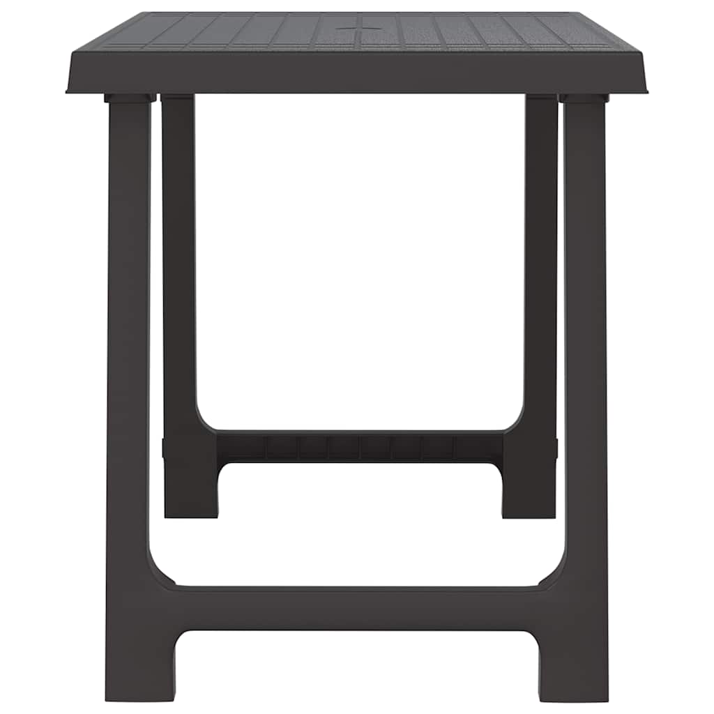 Antracitszürke fa hatású PP kempingasztal 79x56x64 cm 4