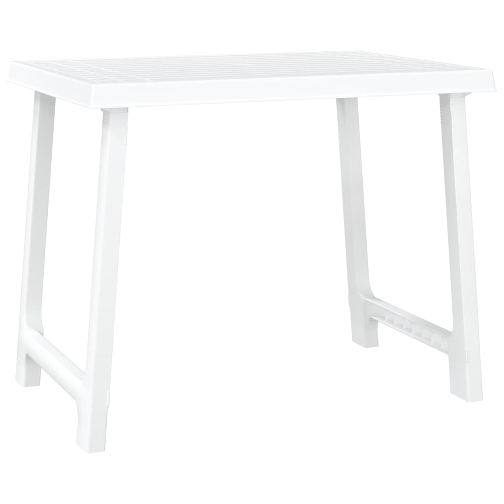Fehér fa hatású PP kempingasztal 79x56x64 cm 2