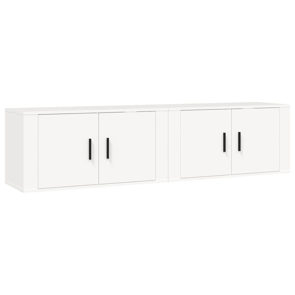 2 db fehér falra szerelhető TV-szekrény 80 x 34,5 x 40 cm 2