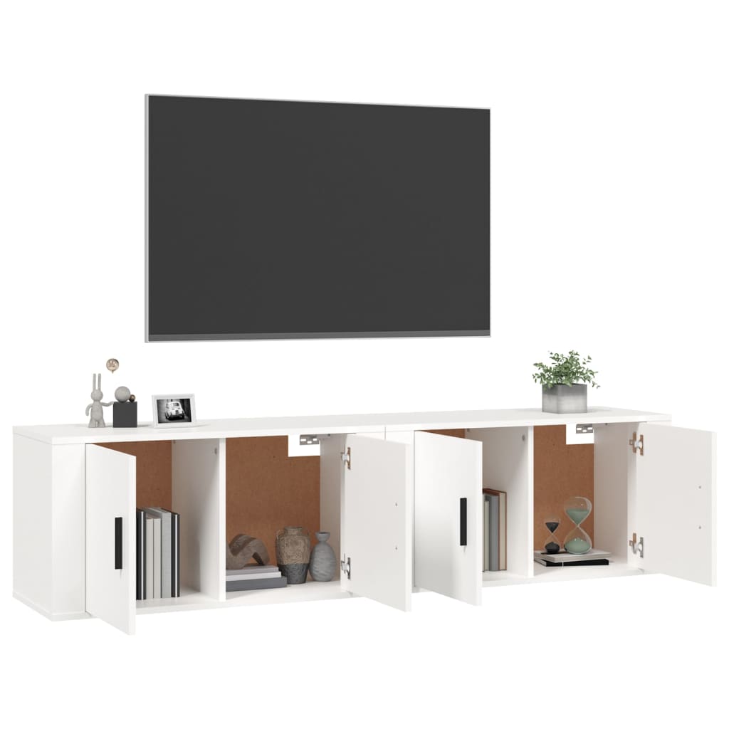 2 db fehér falra szerelhető TV-szekrény 80 x 34,5 x 40 cm 3