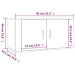 2 db fehér falra szerelhető TV-szekrény 80 x 34,5 x 40 cm 9