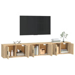 3 db sonoma tölgy színű fali TV-szekrény 80 x 34,5 x 40 cm 3
