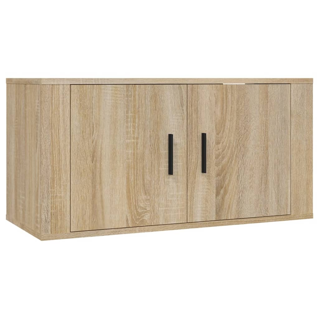 3 db sonoma tölgy színű fali TV-szekrény 80 x 34,5 x 40 cm 4
