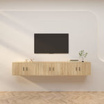 3 db sonoma tölgy színű fali TV-szekrény 80 x 34,5 x 40 cm