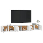 3 db fehér falra szerelhető TV-szekrény 100 x 34,5 x 40 cm 3