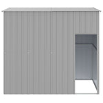 Világosszürke horganyzott acél tetős kutyakennel 214x153x181 cm 3