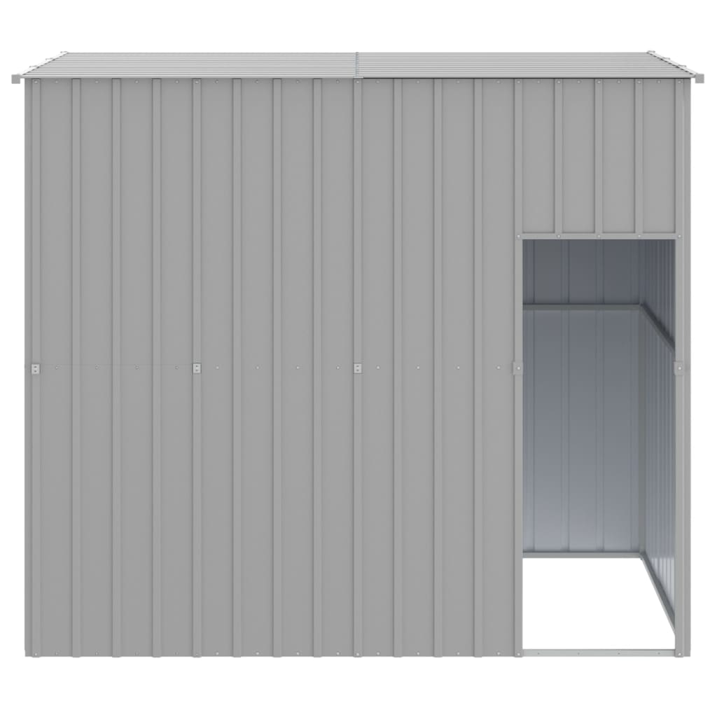 Világosszürke horganyzott acél tetős kutyakennel 214x153x181 cm 3