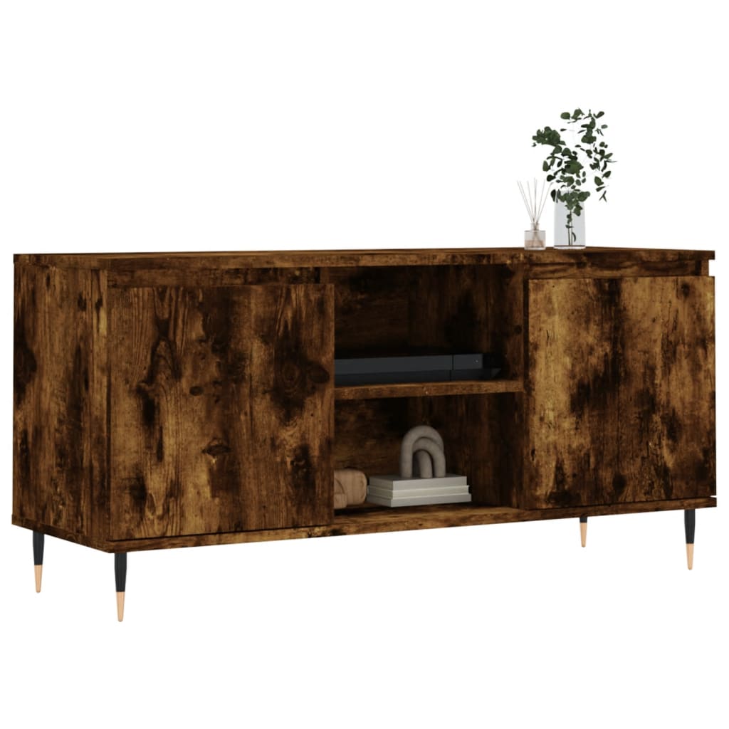 Füstös tölgy színű szerelt fa TV-szekrény 104x35x50 cm 3
