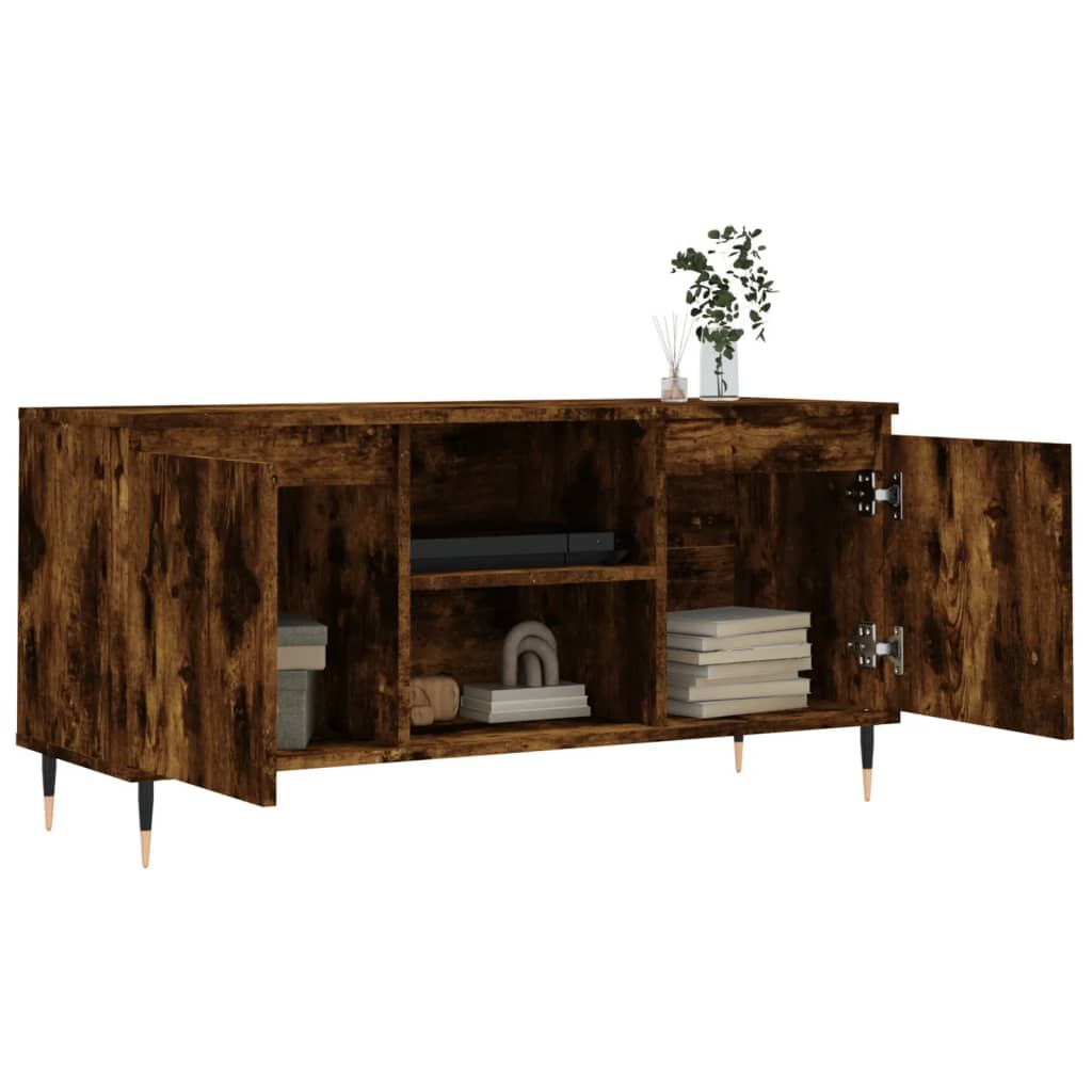 Füstös tölgy színű szerelt fa TV-szekrény 104x35x50 cm 4