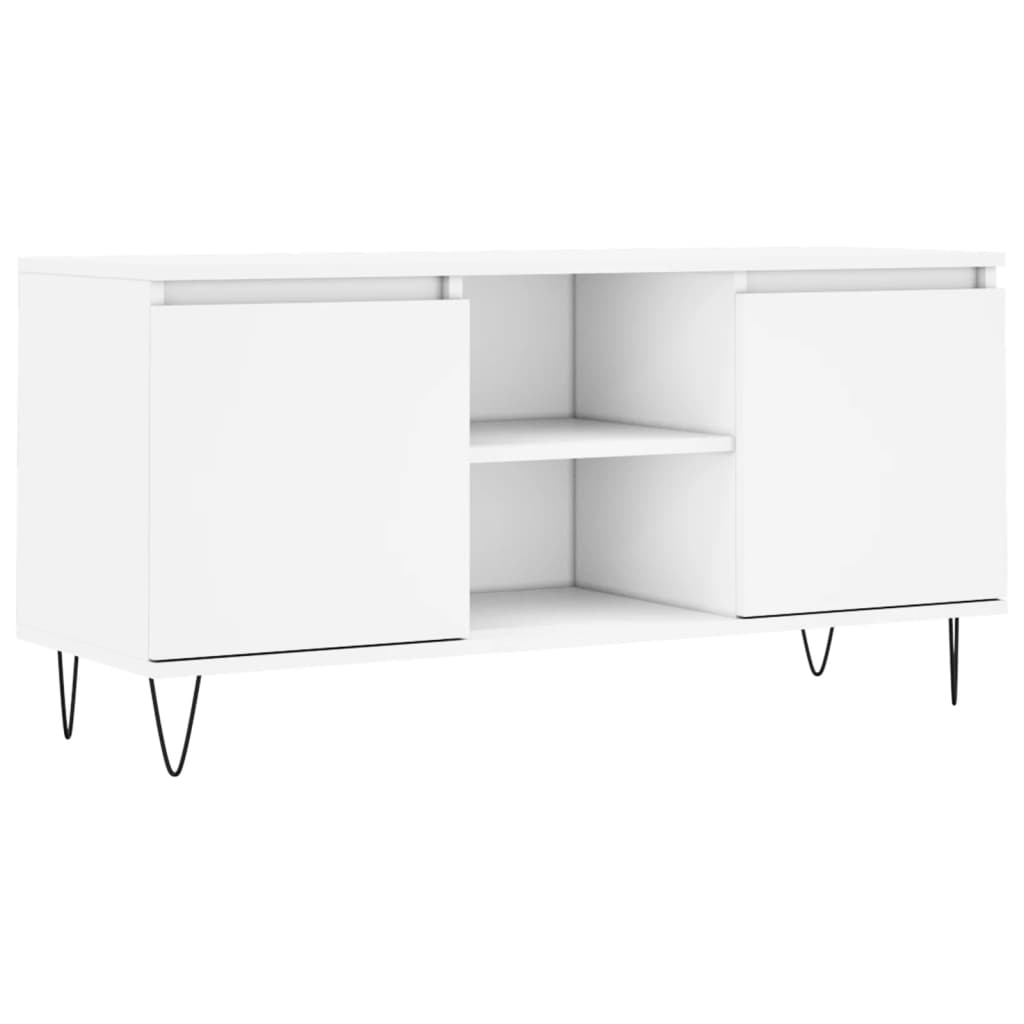 Fehér szerelt fa TV-szekrény 104 x 35 x 50 cm 2