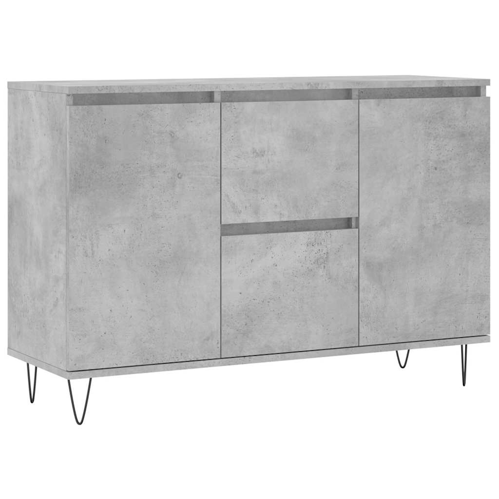 Betonszürke szerelt fa tálalószekrény 101,5 x 35 x 70 cm 2