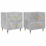 2 db betonszürke szerelt fa éjjeliszekrény 40 x 35 x 47,5 cm 2