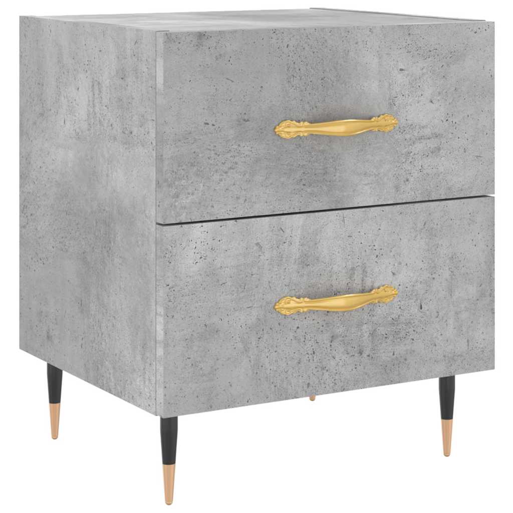 2 db betonszürke szerelt fa éjjeliszekrény 40 x 35 x 47,5 cm 5