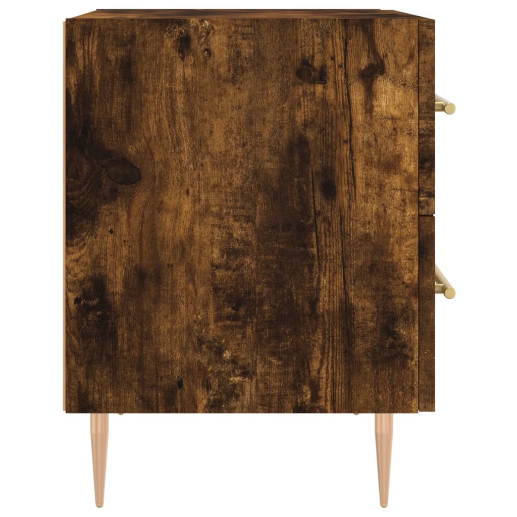 2 db füstös tölgy színű szerelt fa éjjeliszekrény 40x35x47,5 cm 7
