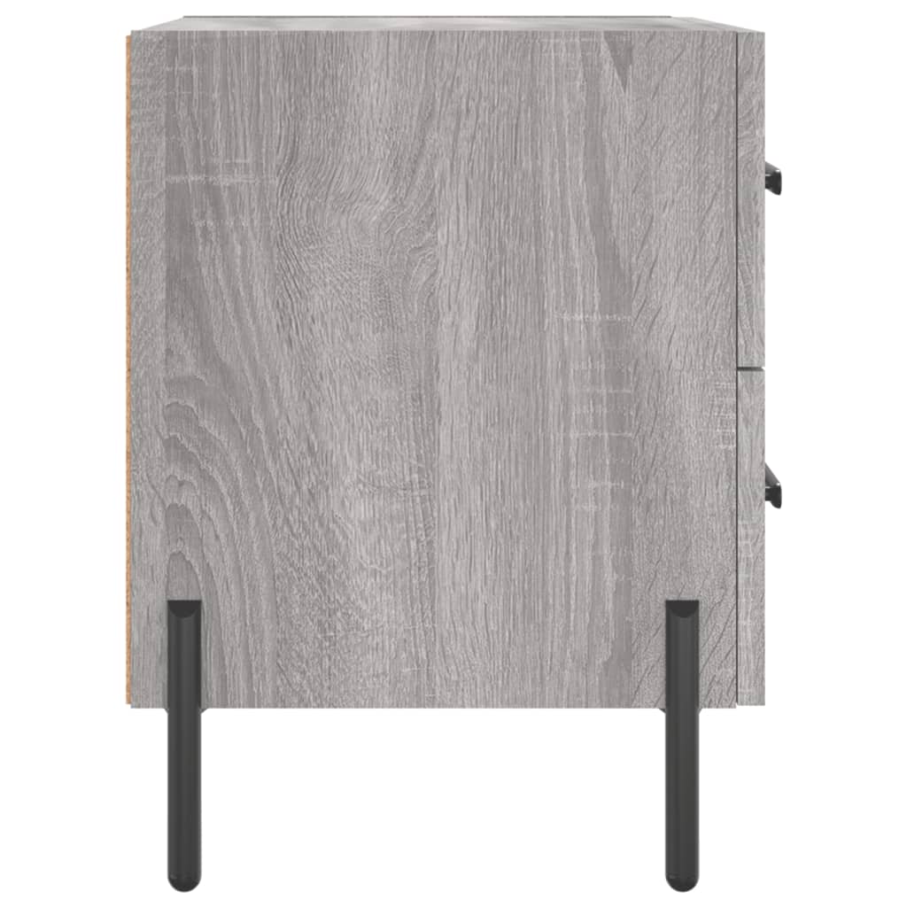 2 db szürke sonoma színű szerelt fa éjjeliszekrény 40x35x47,5cm 7