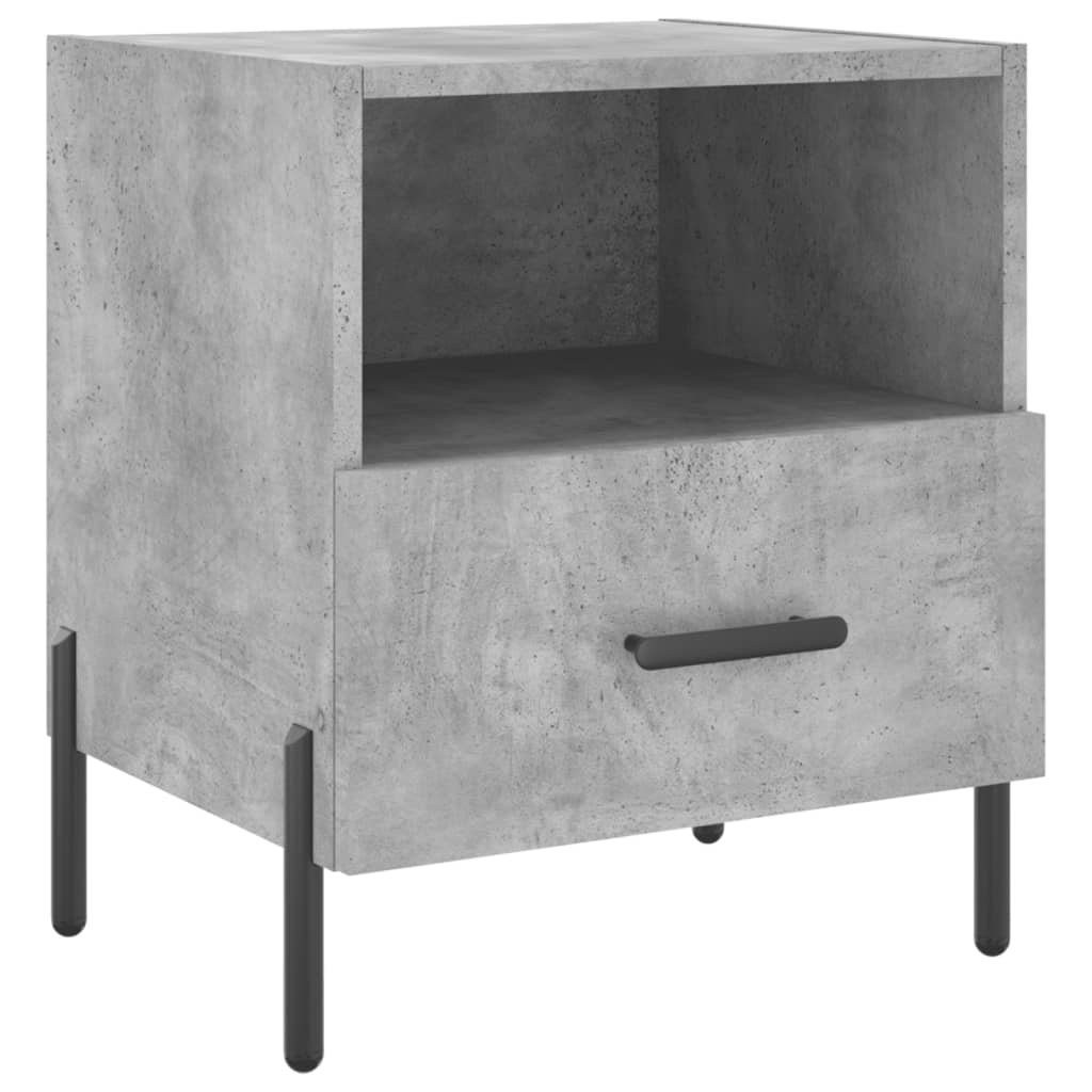 2 db betonszürke szerelt fa éjjeliszekrény 40 x 35 x 47,5 cm 6