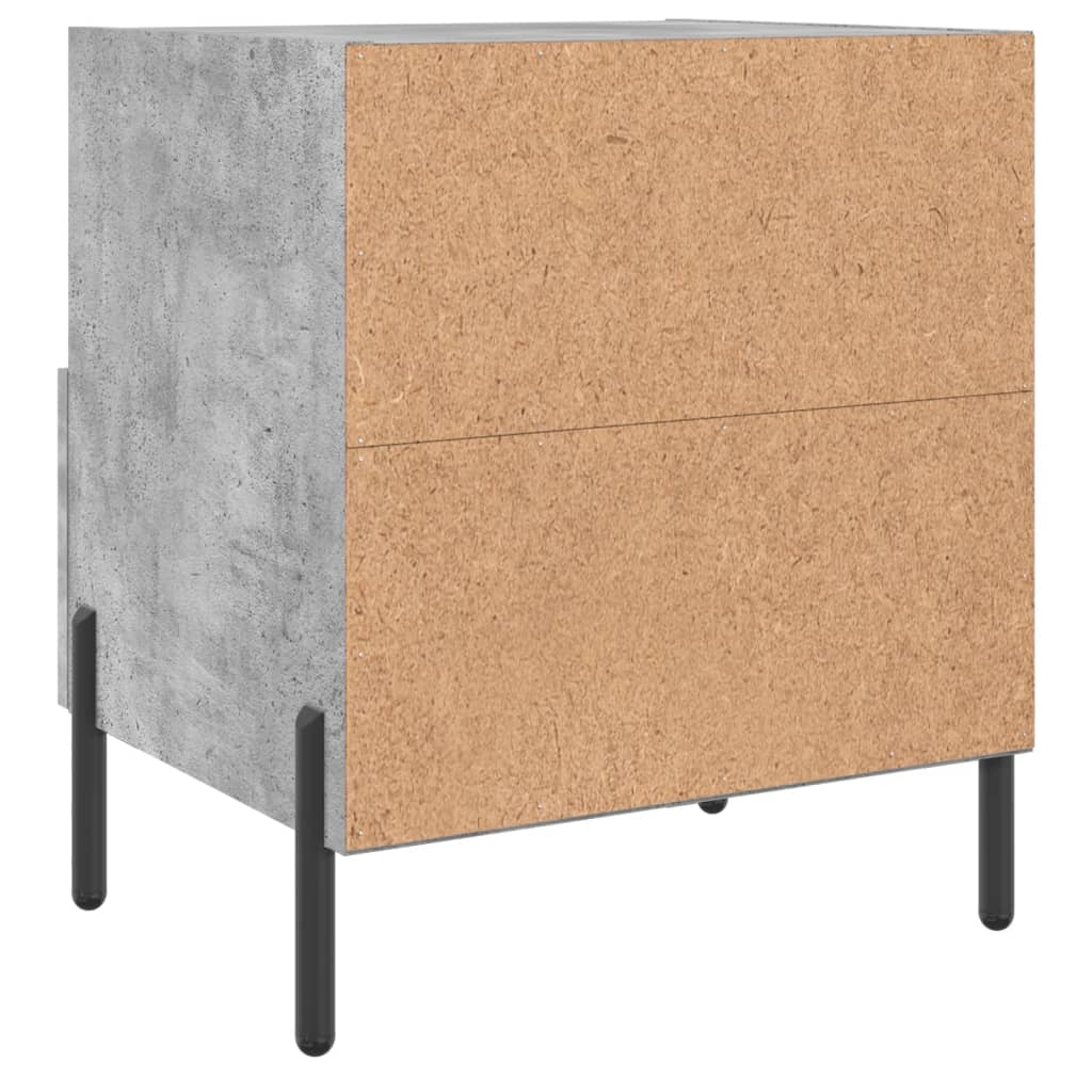 2 db betonszürke szerelt fa éjjeliszekrény 40 x 35 x 47,5 cm 9