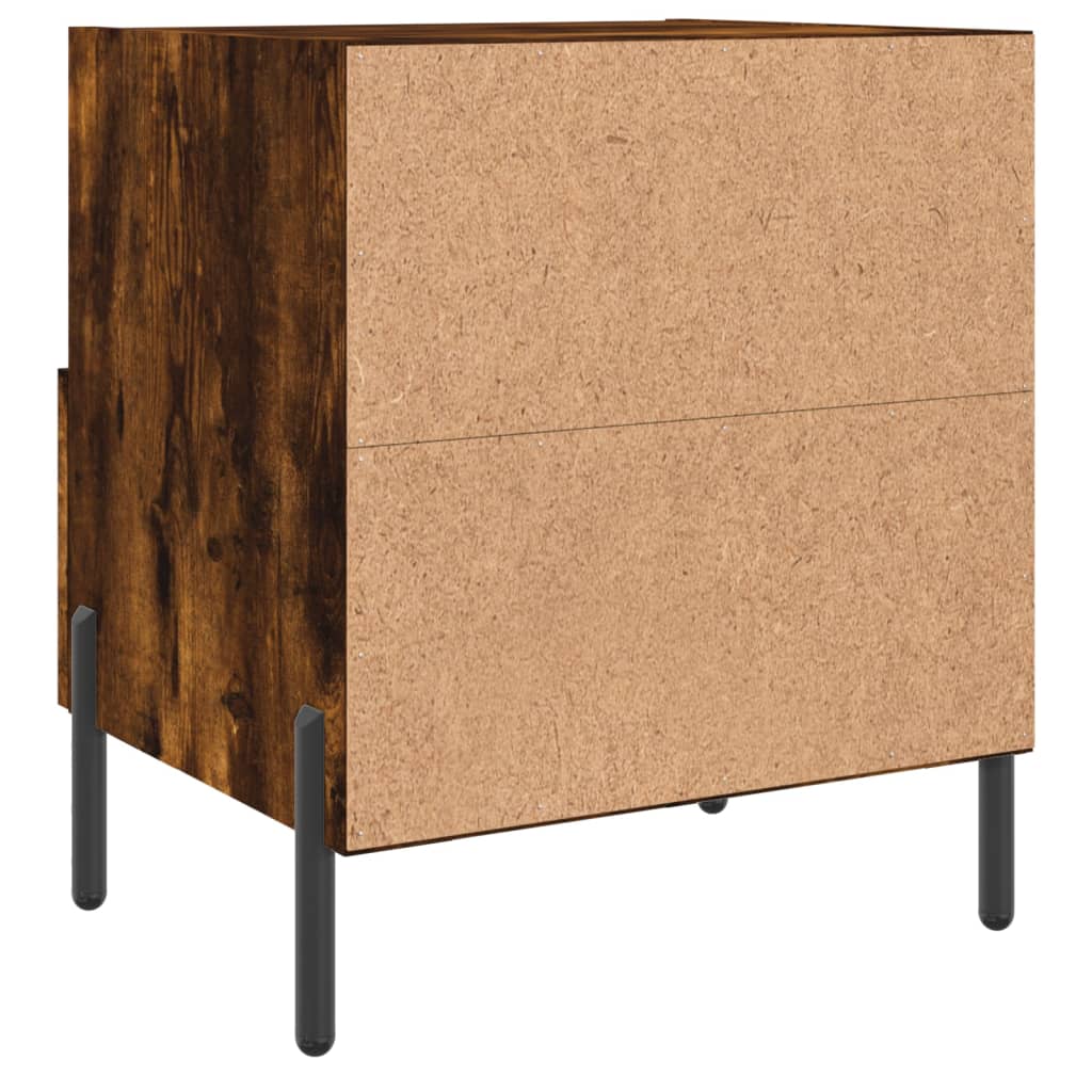 2 db füstös tölgy színű szerelt fa éjjeliszekrény 40x35x47,5 cm 9