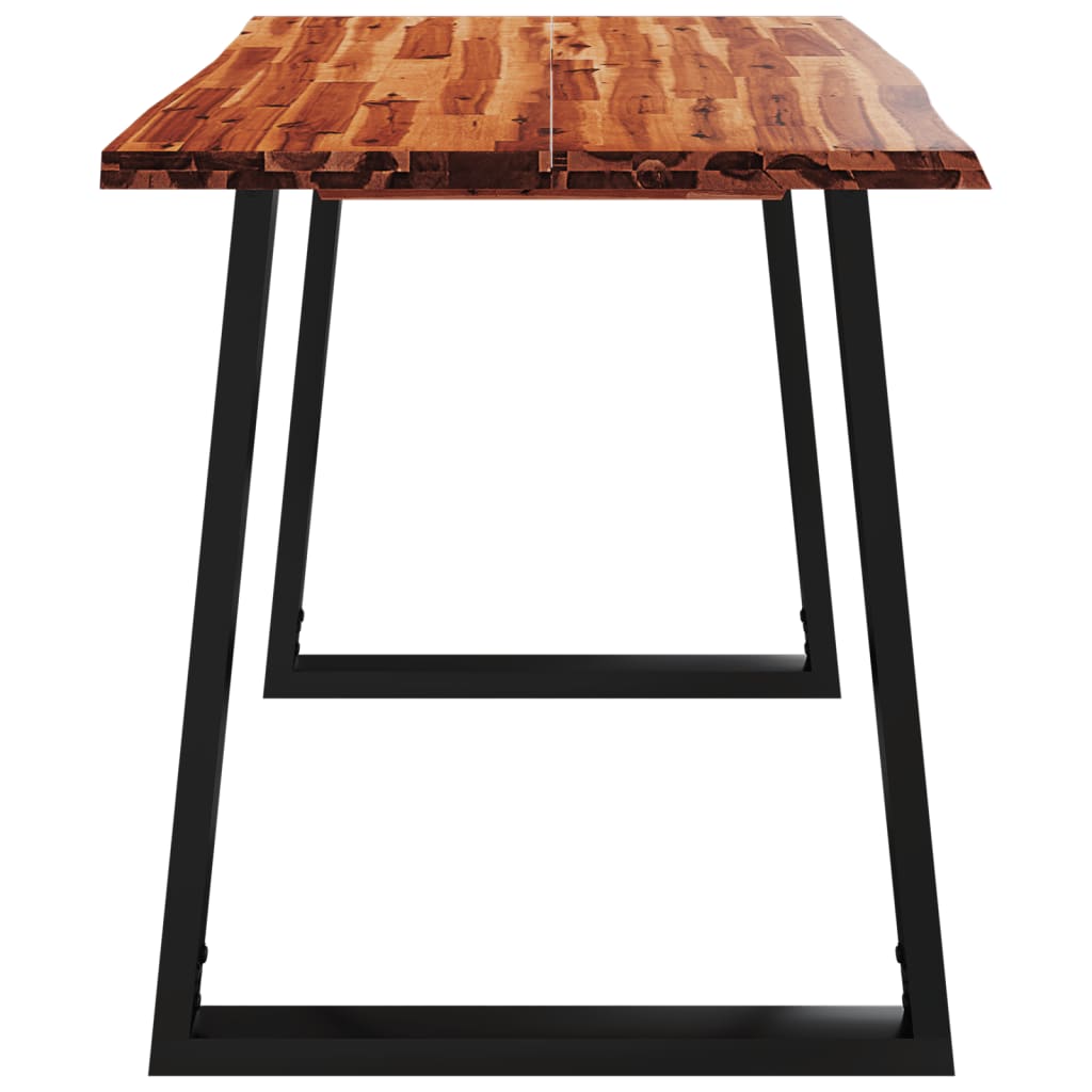 Tömör akácfa étkezőasztal természetes éllel 110 x 70 x 75 cm 5