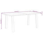 Tömör akácfa kerti étkezőasztal 150 x 90 x 75 cm 9