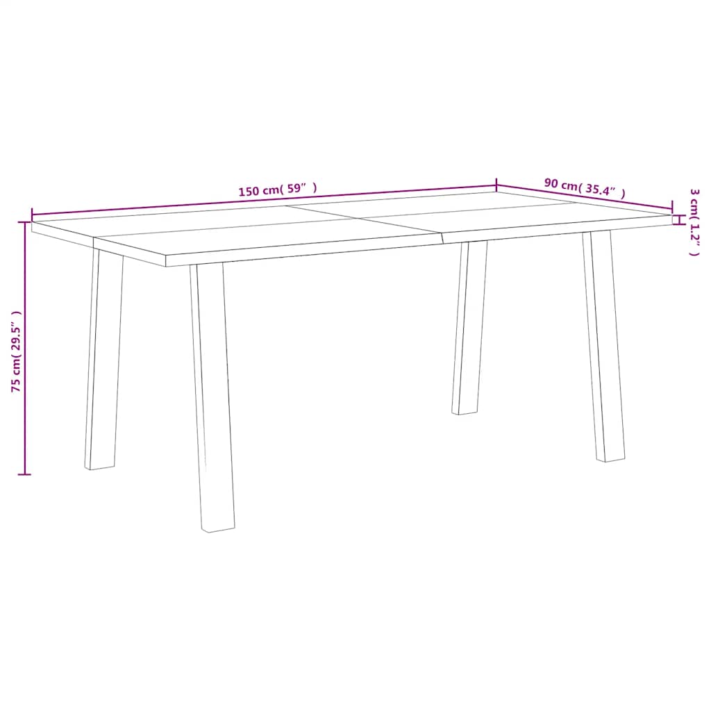 Tömör akácfa kerti étkezőasztal 150 x 90 x 75 cm 9
