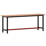 Tömör bükkfa és fém munkaasztallap 220x55x81,5 cm 2