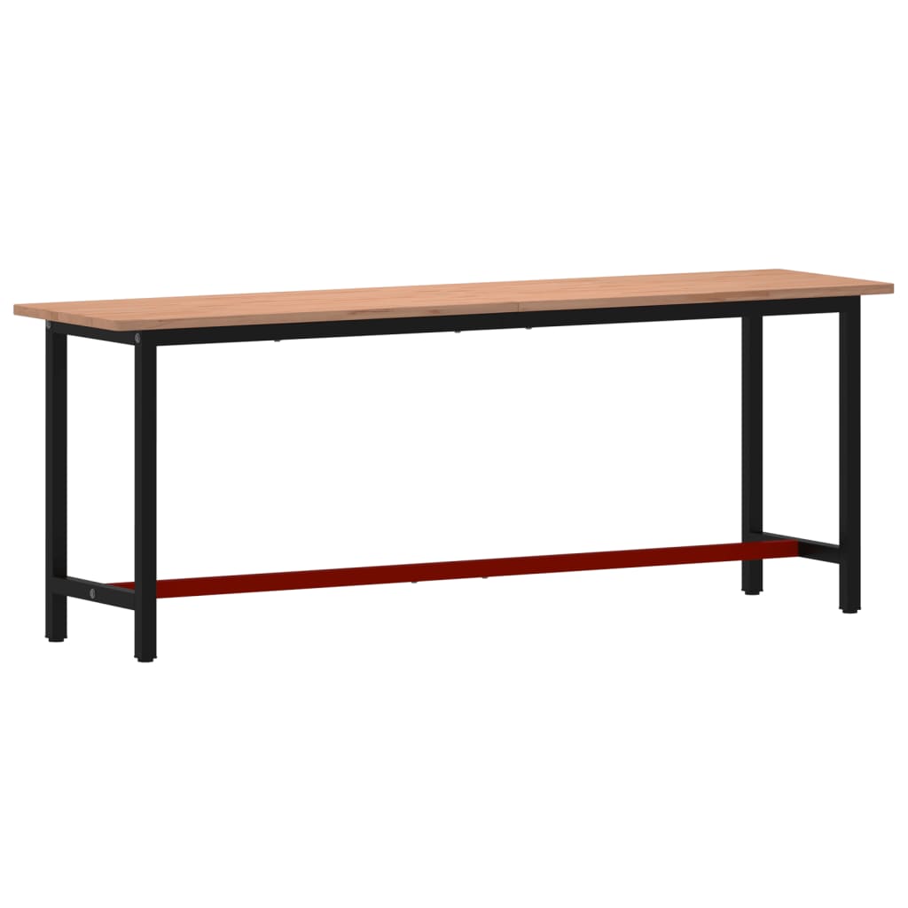 Tömör bükkfa és fém munkaasztallap 220x55x81,5 cm 2