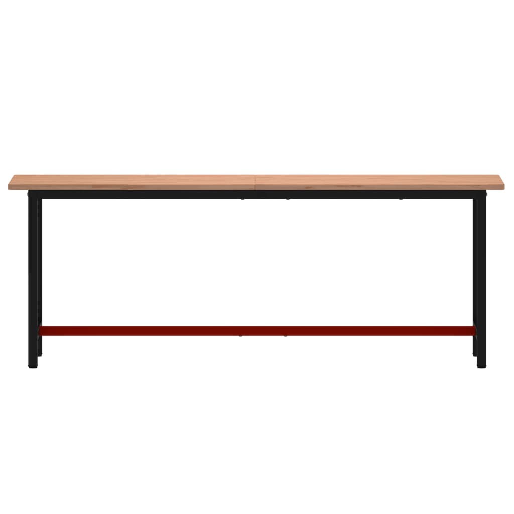 Tömör bükkfa és fém munkaasztallap 220x55x81,5 cm 3