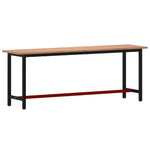 Tömör bükkfa és fém munkaasztallap 220x55x81,5 cm 5