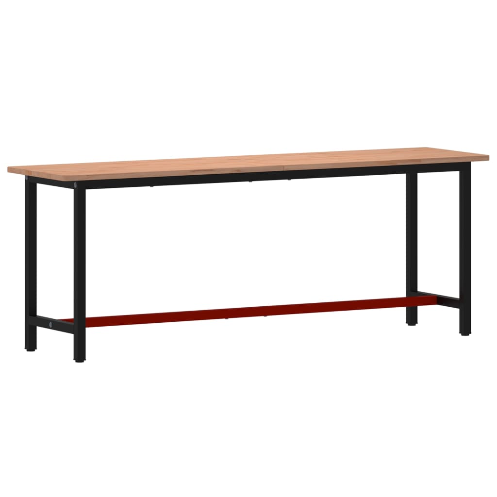 Tömör bükkfa és fém munkaasztallap 220x55x81,5 cm 5