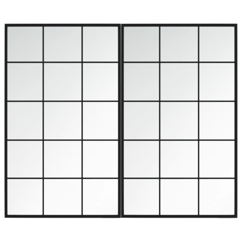 2 db fekete fém fali tükör 100x60 cm 2