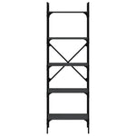 5 szintes fekete szerelt fa könyvespolc 56 x 31,5 x 174 cm 3