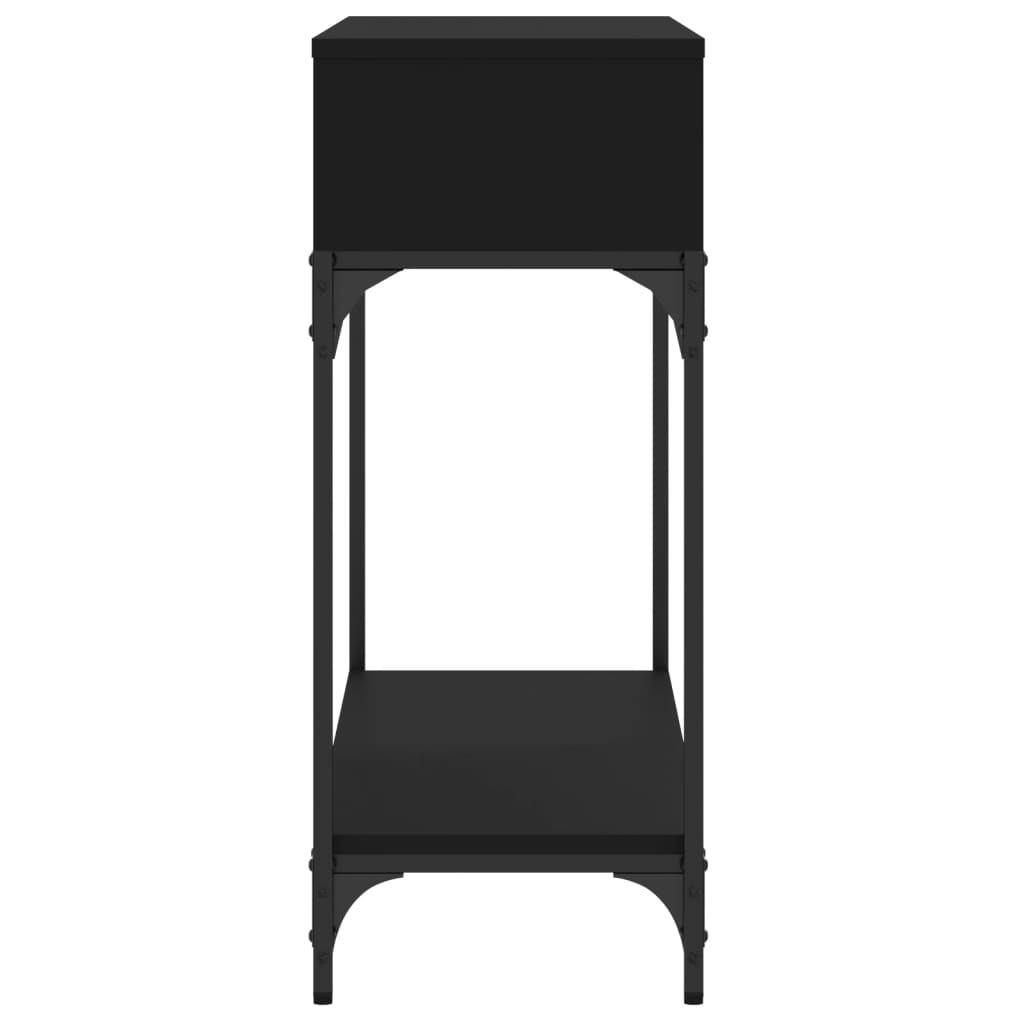 Fekete szerelt fa tálalóasztal 100 x 30,5 x 75 cm 4