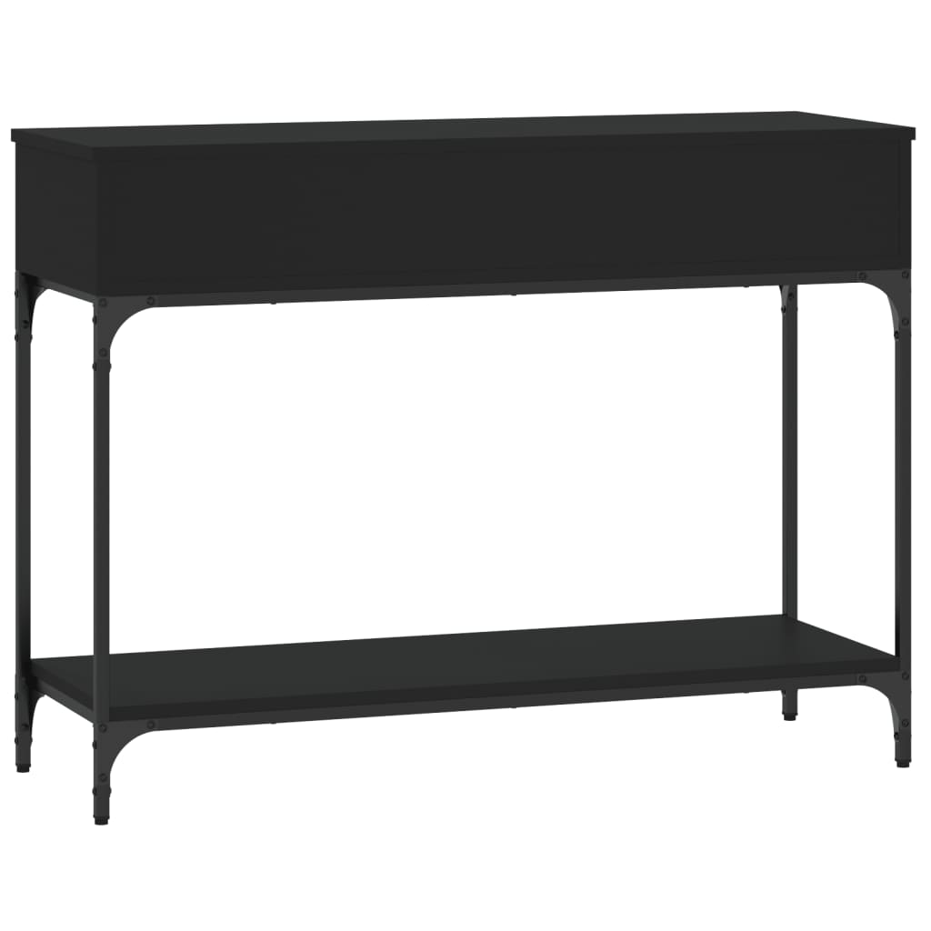 Fekete szerelt fa tálalóasztal 100 x 34,5 x 75 cm 5