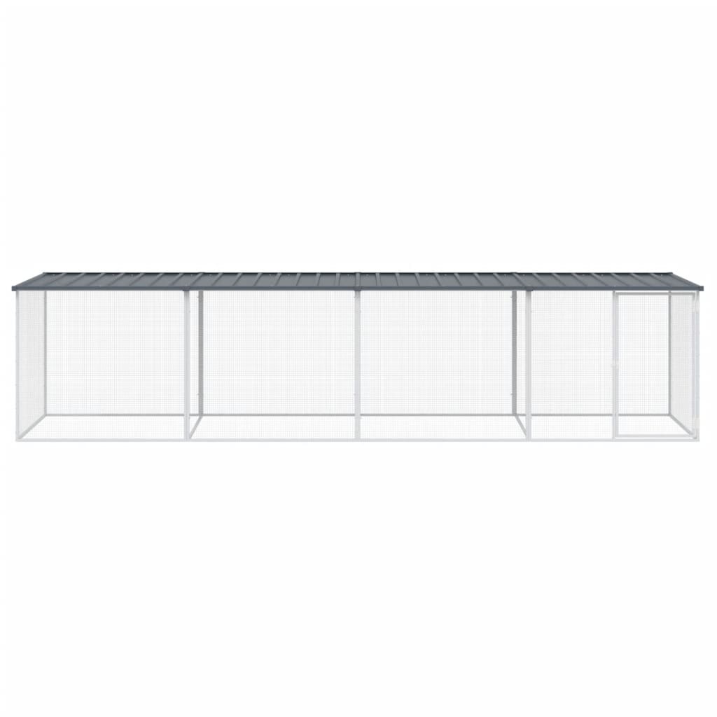 Antracitszürke horganyzott acél tyúkketrec tetővel 403x98x90 cm 3
