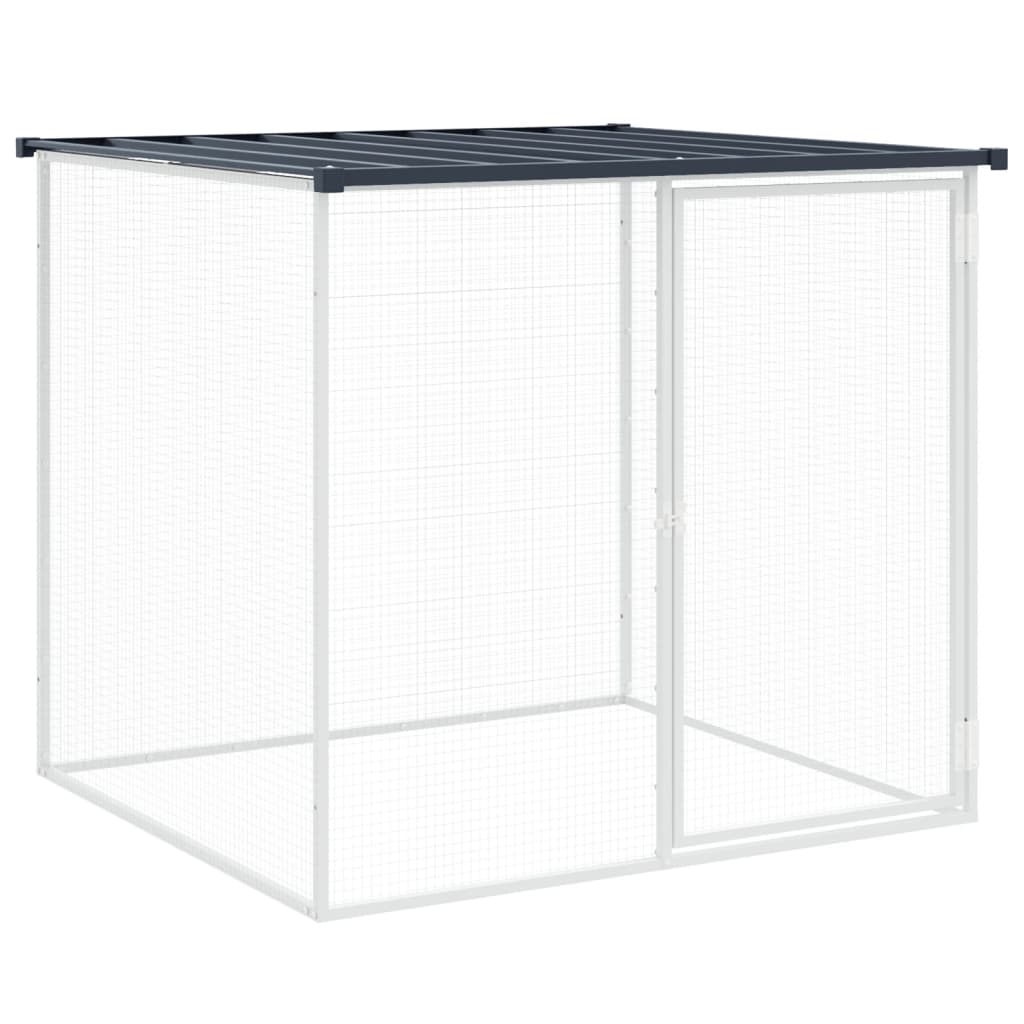 Antracitszürke horganyzott acél tyúkketrec tetővel 403x98x90 cm 6