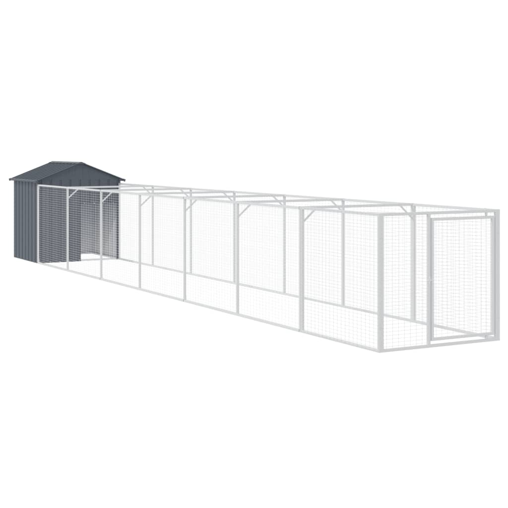 Antracitszürke horganyzott acél kutyakennel 117 x 813 x 123 cm 2
