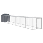 Antracit horganyzott acél tyúkketrec kifutóval 117x813x123 cm 2