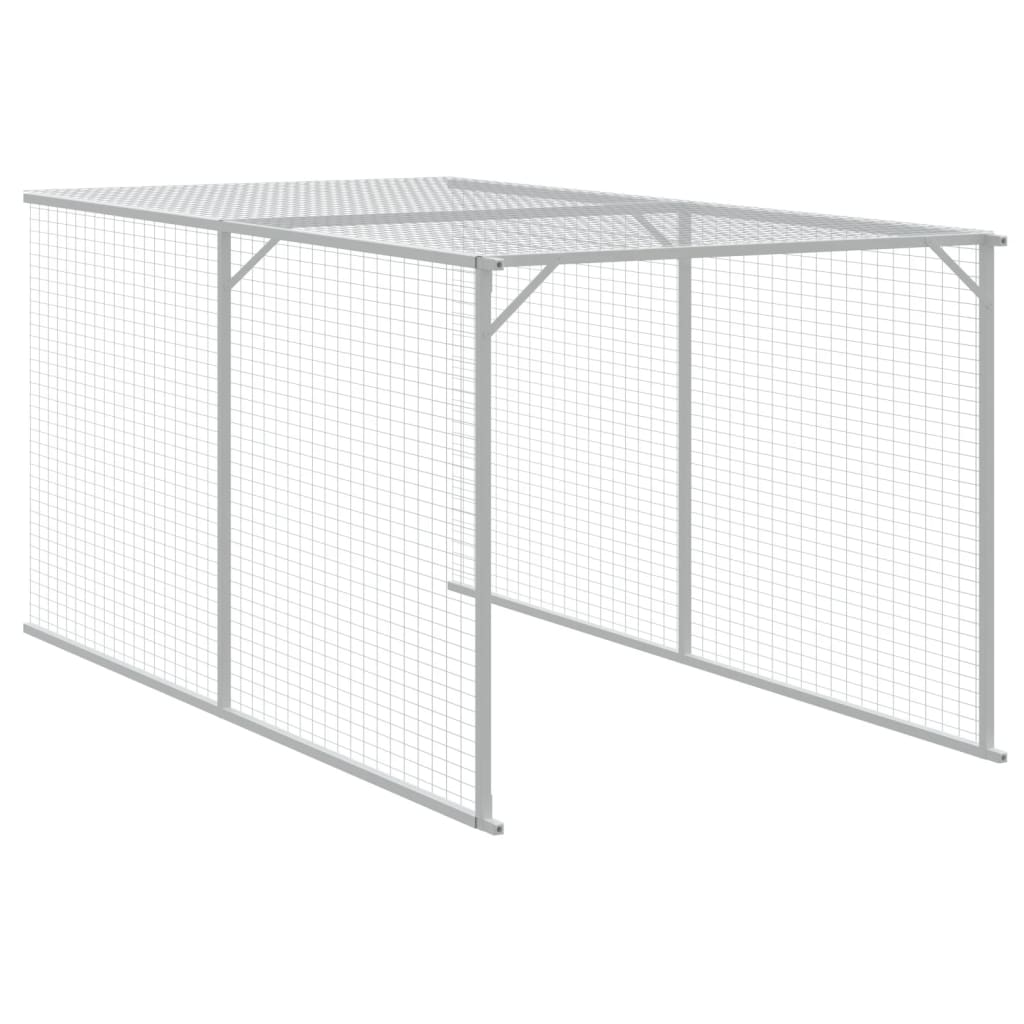 Antracit horganyzott acél tyúkketrec kifutóval 117x813x123 cm 7