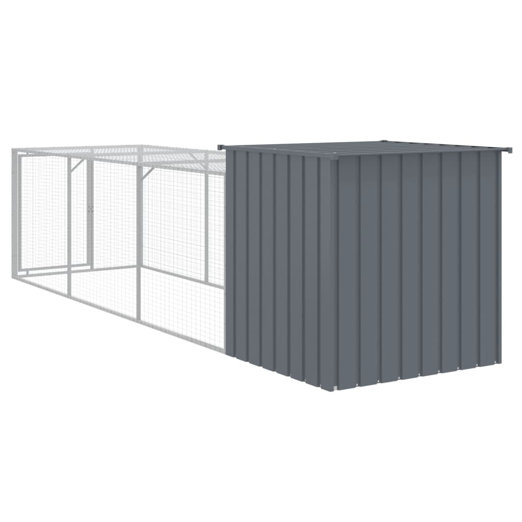 Antracitszürke horganyzott acél tyúkketrec 110x405x110 cm 5