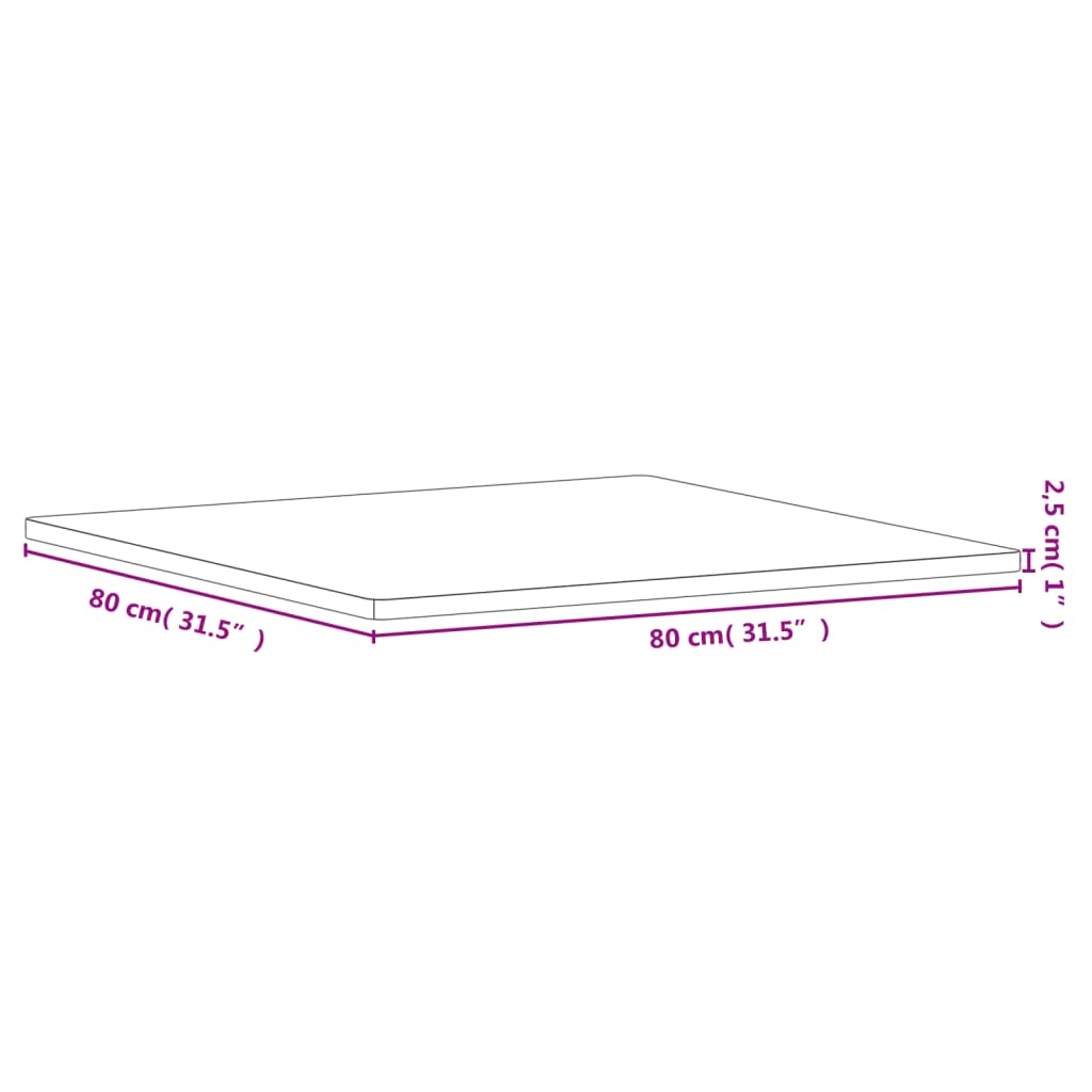 Tömör bükkfa négyzet alakú asztallap 80 x 80 x 2,5 cm 7