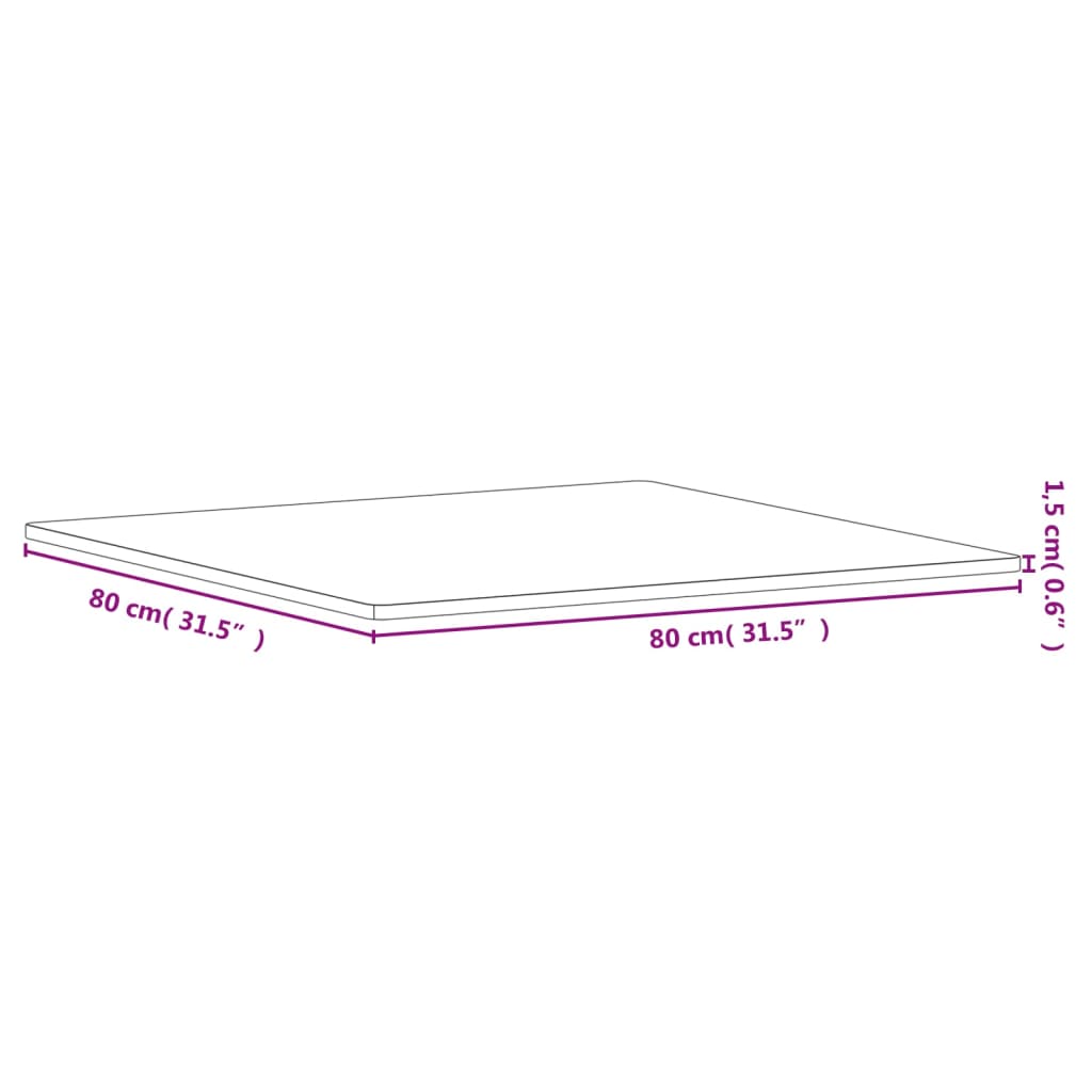 Tömör bükkfa négyzet alakú asztallap 80 x 80 x 1,5 cm 7