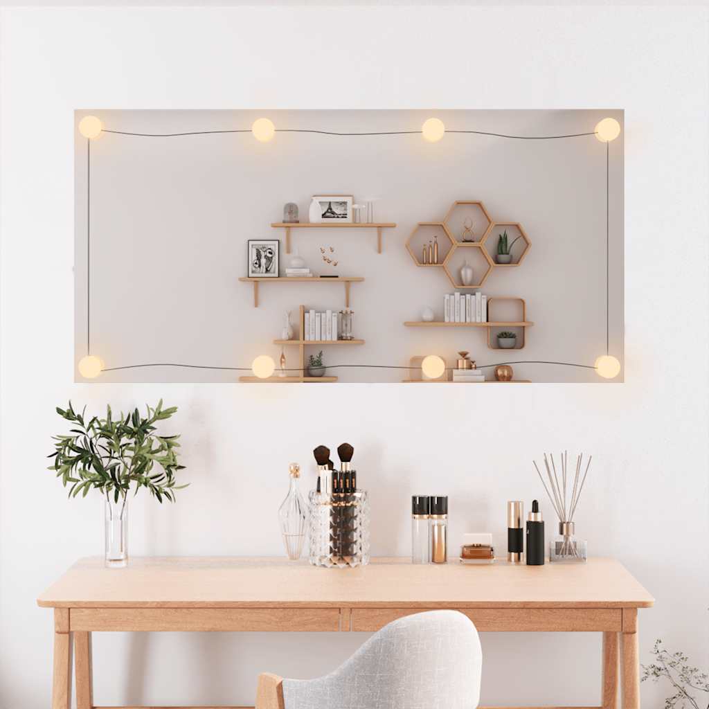 Téglalap alakú üveg falitükör LED fényekkel 50 x 100 cm 3