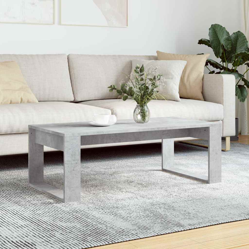 Betonszürke szerelt fa dohányzóasztal 102x50x35 cm