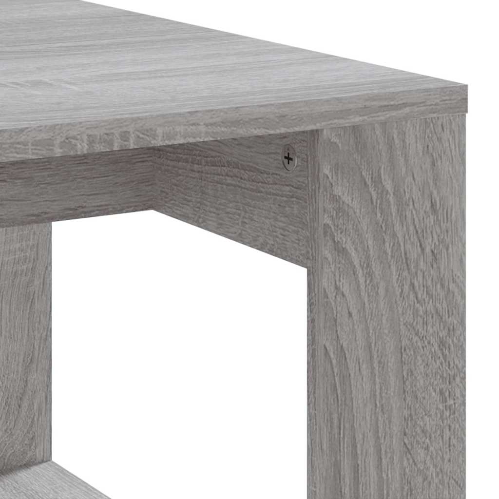 Szürke sonoma szerelt fa dohányzóasztal 102x50x35 cm 7