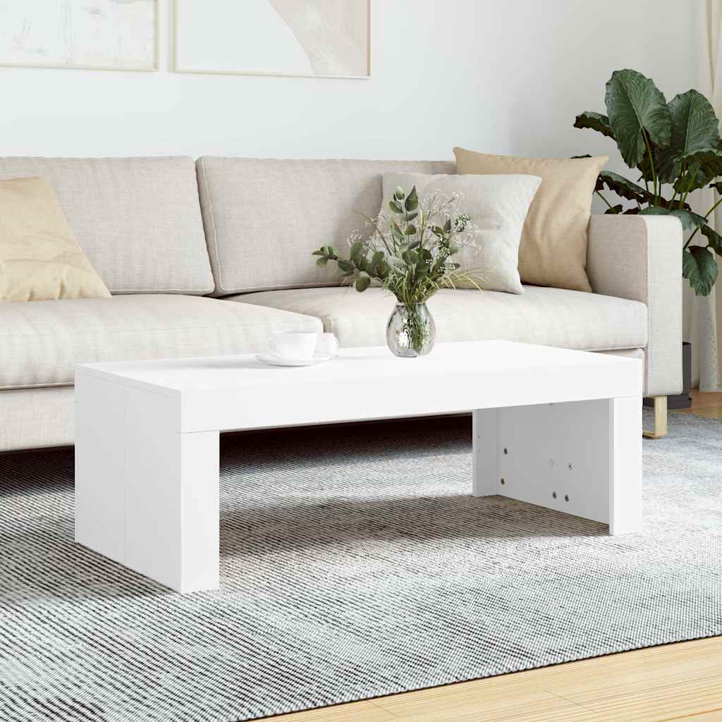 Fehér szerelt fa dohányzóasztal 102x50x36 cm