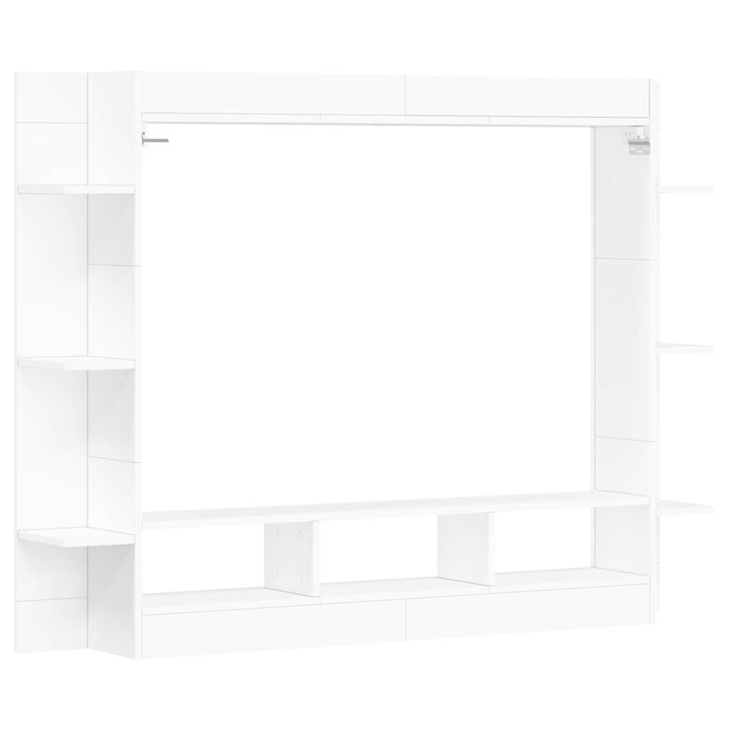 Fehér szerelt fa TV-szekrény 152 x 22 x 113 cm 6