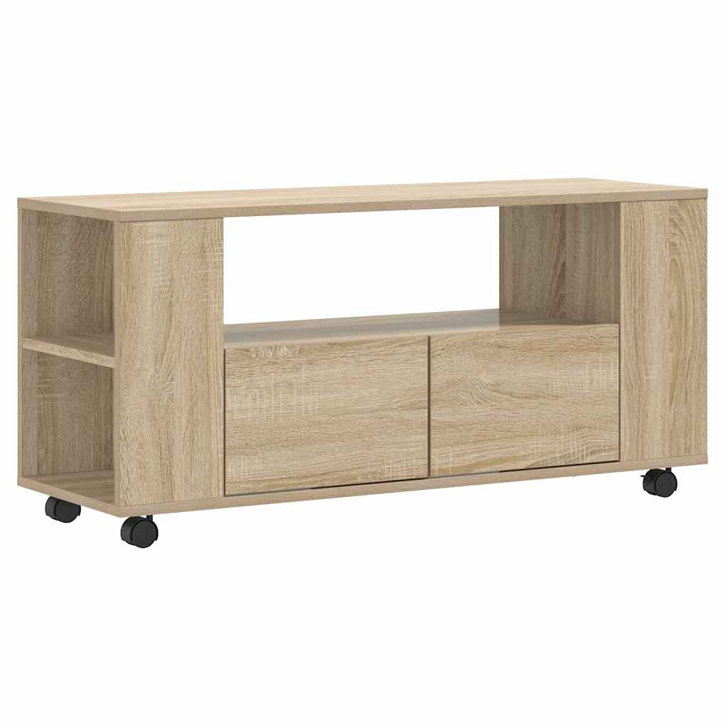 Sonoma tölgy színű szerelt fa TV-szekrény 102 x 34,5 x 43 cm 2