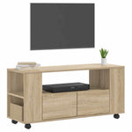 Sonoma tölgy színű szerelt fa TV-szekrény 102 x 34,5 x 43 cm 3