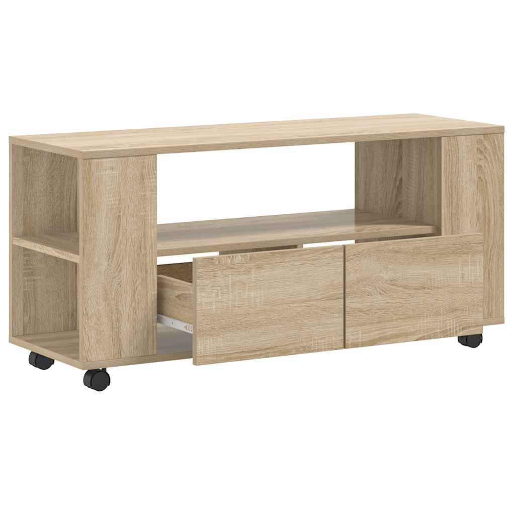 Sonoma tölgy színű szerelt fa TV-szekrény 102 x 34,5 x 43 cm 4
